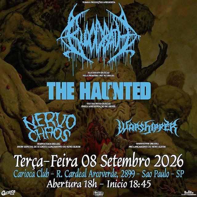 Bloodbath estreia no Brasil em noite com The Haunted, NervoChaos e Warshipper