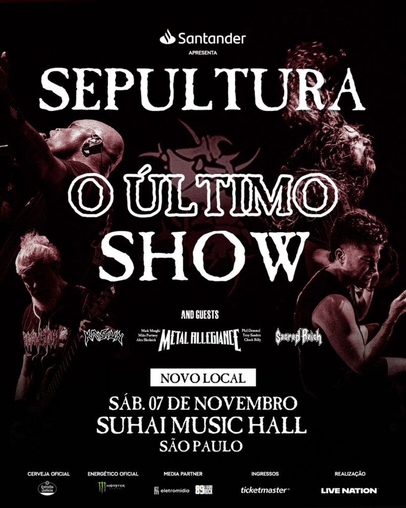 Sepultura muda último show de São Paulo para a Suhai Music Hall