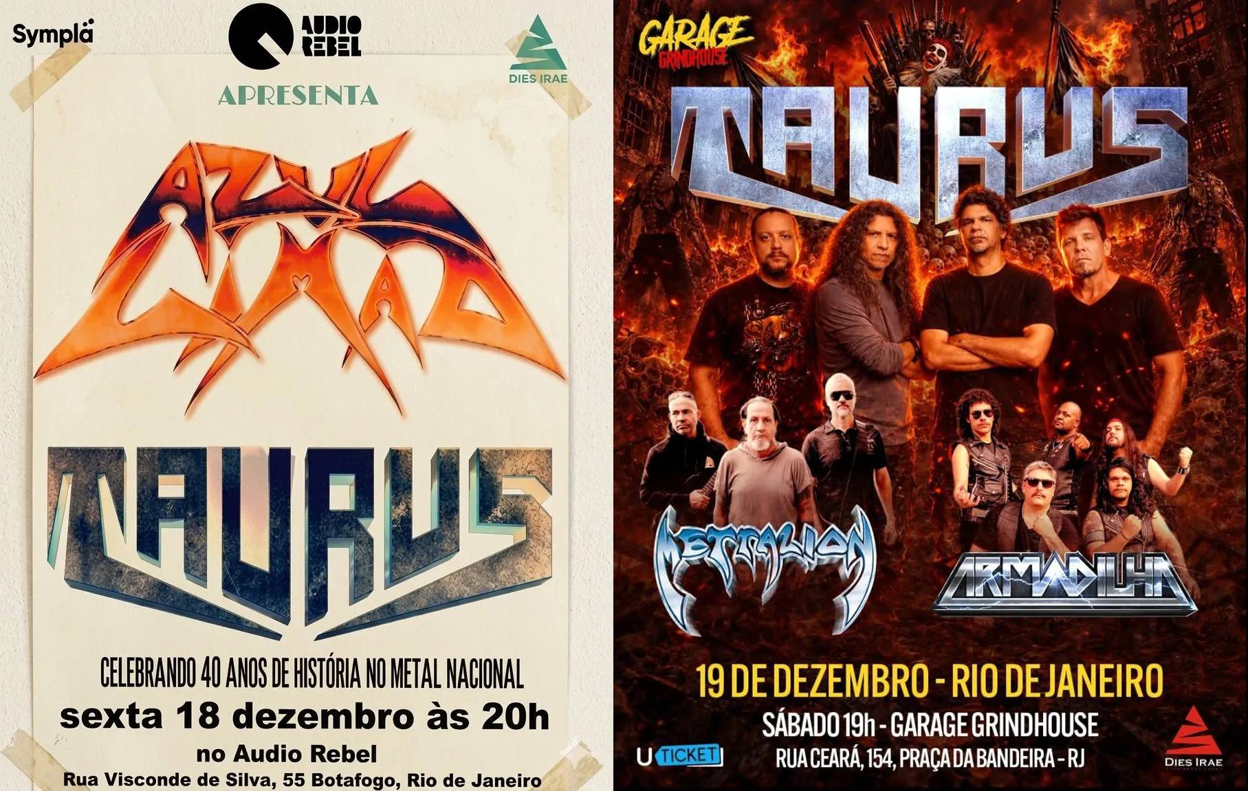 Taurus anuncia dois shows no Rio com Azul Limão, Armadilha e Metralion