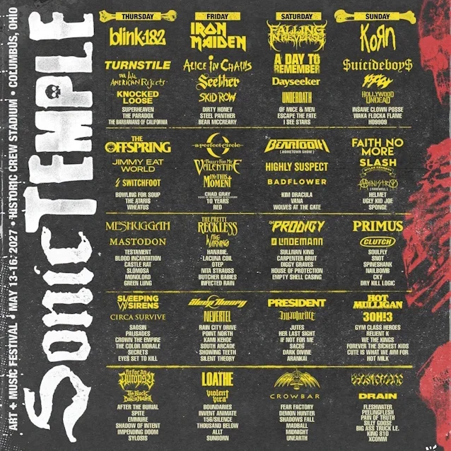 Com quase 150 atrações, Sonic Temple Festival confirma cast para 2027